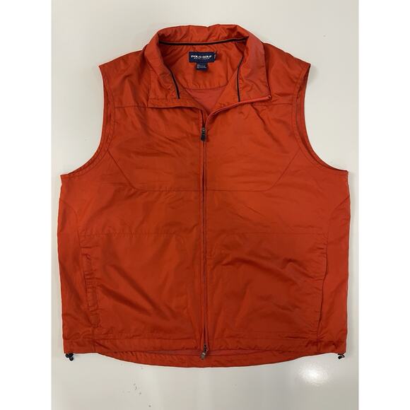 Polo Golf Ralph Lauren Full Zip Casual Vest Men's Orange Size XL
